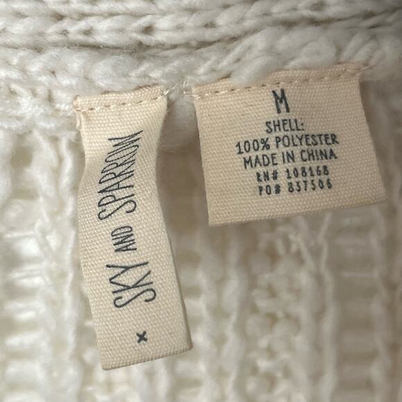 Sky & Sparrow Open Front Loose Knit Cardigan - Size M - Picture 3 of 5